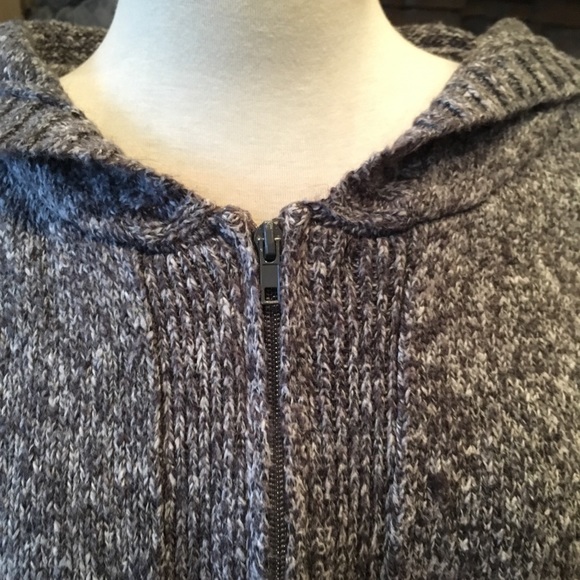 Gray Zip-up Hooded Poncho Sweater, Size S/M - Picture 6 of 8